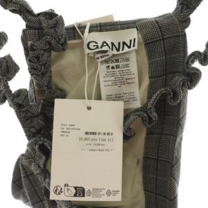 GANNI 24SS T9048 チェックミックストップス 36 グレー /MY OS