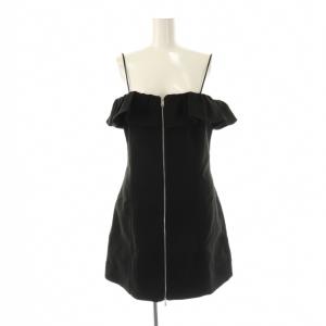 24SS F9051  Bonded Crepe Mini Dress キャミワンピース ミニ 36 ブラック