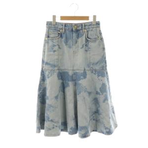 24SS Bleach Denim Flounce Midi Skirt デニムスカート フレア 34