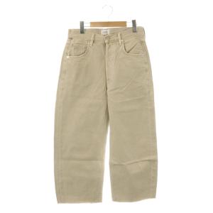 25SS AYLA RAW HEM CROP B デニムパンツ ボタンフライ コットン 26 ベージュ
