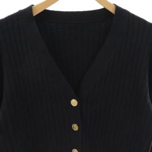 MUSE de Deuxieme Classe Ringrin CROP カーディガン ニット 長袖 薄手 紺 /NR OS