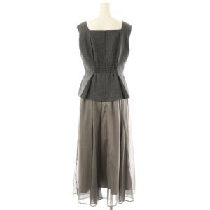 JUSGLITTY 25AW ドッキングジャンスカワンピース ノースリーブ ロング 1 グレー 45365240 /NR OS