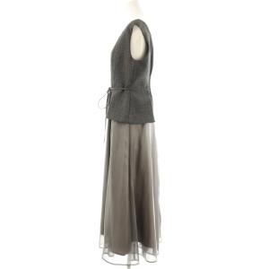 JUSGLITTY 25AW ドッキングジャンスカワンピース ノースリーブ ロング 1 グレー 45365240 /NR OS