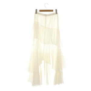 SNIDEL 24AW コットンシフォンティアードスカート フレア 1 ホワイト /CX OS