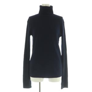 Basic Rib タートルネックプルオーバー ニット 長袖 ネイビー /MY OS SH