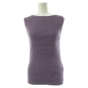 EXCLUSIVE RIB BOAT NECK SLEEVELESS ノースリーブニット カットソー コットン