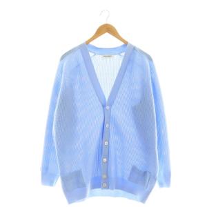 24SS BIG KNIT V CD MESH カーディガン XS ライトブルー