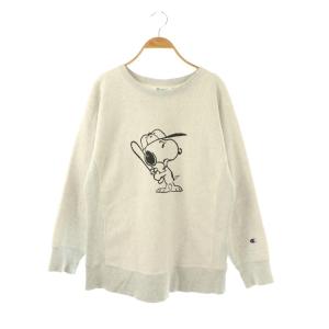 ×PEANUTS SNOOPY スウェット L グレー