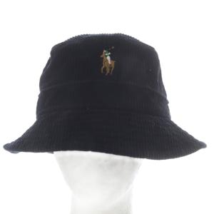 帽子 バケットハット コーデュロイ ホースロゴ ブラック /YO6 S