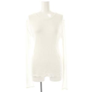 24SS テレコ ロングスリーブ プルオーバー カットソー カシミヤ混 ホワイト /HK OS