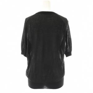EVERYDAY I LIKE 23SS Sheer ハーフスリーブ プルオーバー ニット カットソー 半袖 ブラック /HK OS