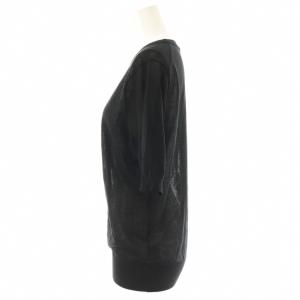 EVERYDAY I LIKE 23SS Sheer ハーフスリーブ プルオーバー ニット カットソー 半袖 ブラック /HK OS