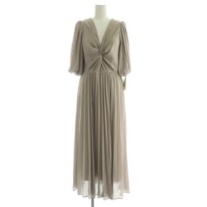 Sustainaシフォンツイストプリーツワンピ ワンピース ロング 1 グレー /MY OS