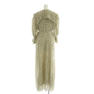 SNIDEL ビッグカラー クラシカル ワンピース ロング 総柄 七分袖 1 アイボリー /MY OS