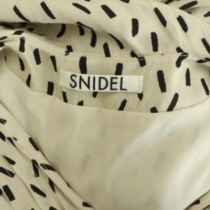 SNIDEL ビッグカラー クラシカル ワンピース ロング 総柄 七分袖 1 アイボリー /MY OS