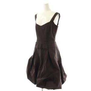 FOXEY BOUTIQUE ベルトデザインワンピース 40 ブラウン 21942 /DO OS