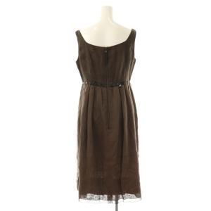 FOXEY BOUTIQUE ノースリーブワンピース 40 ブラウン ブラック 21940 /DO OS