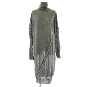 18-04132 タートルネックニットワンピース 長袖 ロング ウール 1 グレー /NR OS