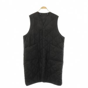 17360 QUILTED LONG VEST 1 ブラック