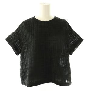 vingt-trois 25SS Broche チェック レース ブラウス 32 ブラック /DF OS