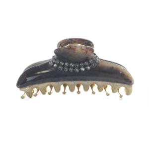 acca ヘアクリップ グレー ゴールド色 /SR