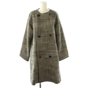 24AW グレナカートチェック カラーレストレンチロング コート F ブラック ベージュ