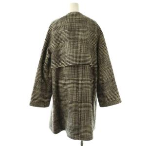 GALERIE VIE 24AW グレナカートチェック カラーレストレンチロング コート F ブラック ベージュ