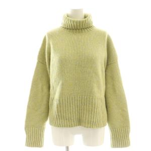 ファインウール タートルネックプルオーバー セーター S イエローグリーン /DF OS