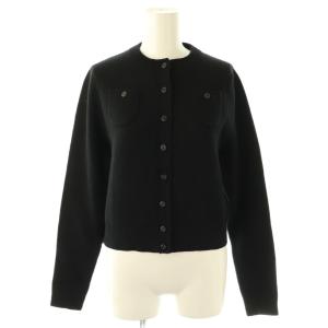 ウールカシミヤ クルーカーディガン ニット 長袖 XS 黒 /NR OS