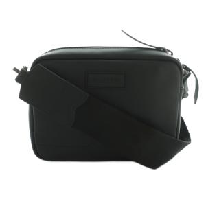 オリジナルラバライズドレザーミニクロスボディ ショルダーバッグ レザー スクエア 黒 ブラック /MI