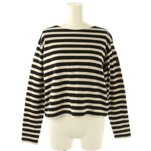 25SS Armor-lux スムース バックボタン ボーダー カットソー 38 ブラック エクリュ /DF