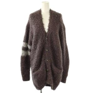 24SS FUZZY TINSEL CD EYELASH YARN カーディガン F パープル