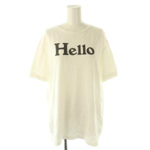 HELLO CREW NECK TEE Tシャツ カットソー ロゴ M ホワイト 白 ブラック 黒 /CX