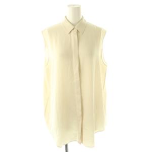 24SS POWDER CREPE OS SLEEVELESS SH J ブラウス ノースリーブ S アイボリー