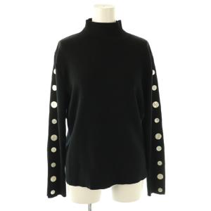 ボタンスリーブニットプルオーバー セーター 長袖 1 ブラック /HK OS