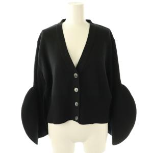 サークルスリーブカーディガン ニット ウール 1 黒 /NR OS