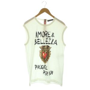 AMORE ハート ノースリーブTシャツ カットソー コットン 42 白 /NR OS