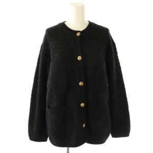 TWEEDY ニットジャケット ノーカラー F ブラック /ES OS