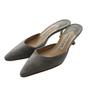 LAppartement取扱 ミュール パンプス スエードレザー 38 グレー /AQ OS