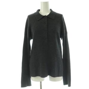 アパルトモン 24AW リブポロシャツニット セーター 長袖 ウール グレー /NR OS