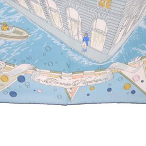 HERMES 24SS スカーフ カレ90 HERMES FLAGSHIP シルク ブルー