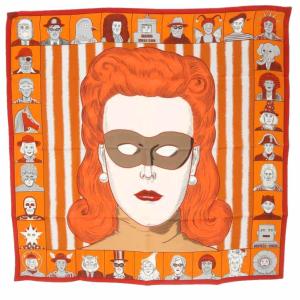 スカーフ カレ90 DRESS CODE エルメスのドレスコード ダブルフェイス シルク オレンジ