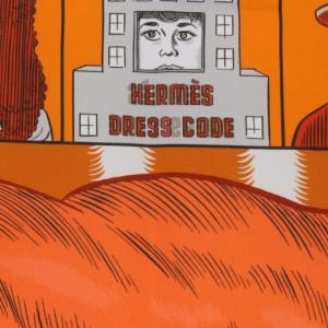 HERMES スカーフ カレ90 DRESS CODE エルメスのドレスコード ダブルフェイス シルク オレンジ