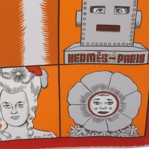 HERMES スカーフ カレ90 DRESS CODE エルメスのドレスコード ダブルフェイス シルク オレンジ