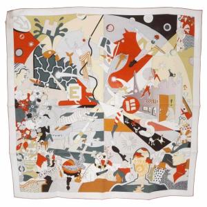 スカーフ カレ90 CA DECOIFFE! シルク ホワイト