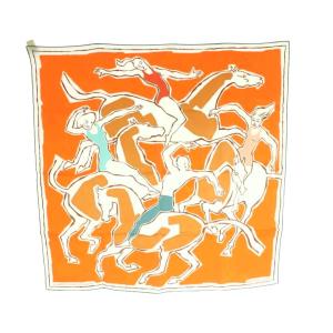 カレ70 CHORE GRAPHIE EQUESTRE シルクスカーフ