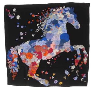 スカーフ カレ90 ROBE LEGERE シルク ネイビー