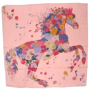 スカーフ カレ90 ROBE LEGERE シルク ピンク