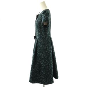 M'S GRACY 24AW 小花柄ジャガードドレス ワンピース 38 グリーン