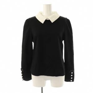 24年 白襟カットソー 40 ブラック ホワイト /ES OS